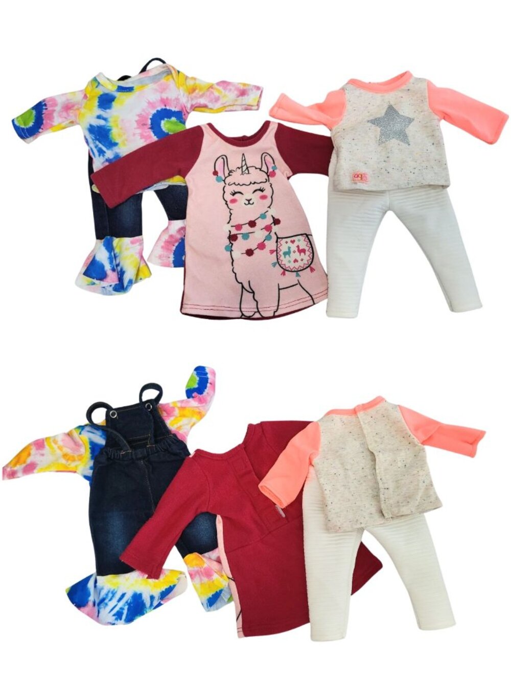 OUR GENERATION Doll Outfit, Overall Outfit & PJ Gown For 18" Doll - Bundle of 3